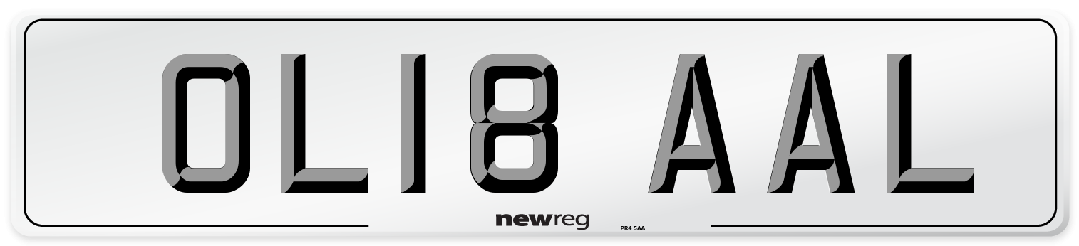 OL18 AAL Number Plate from New Reg